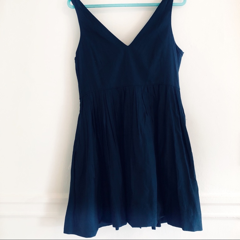 J. Crew Factory | Navy Cotton ALine Sundress Sz 14 - Picture 5 of 8